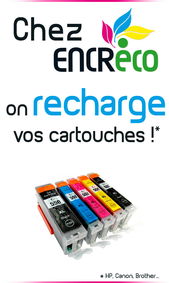 Rechargez vos cartouches d'encre vide chez EncreEco Angouleme