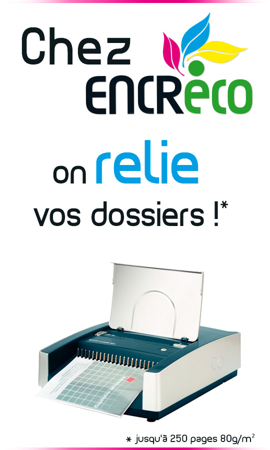 Encre'Eco Angoulême • Reliure, agrafage livret et plastification