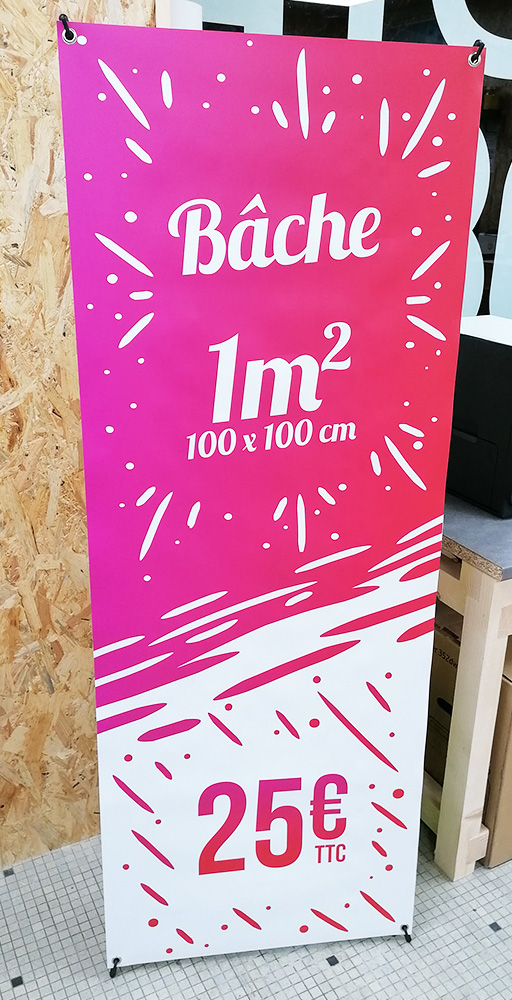 Bâche 160x60cm sur support X-banner par EncreEco Angouleme